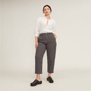 Everlane Utility Barrel Pant - Black and White Stripes